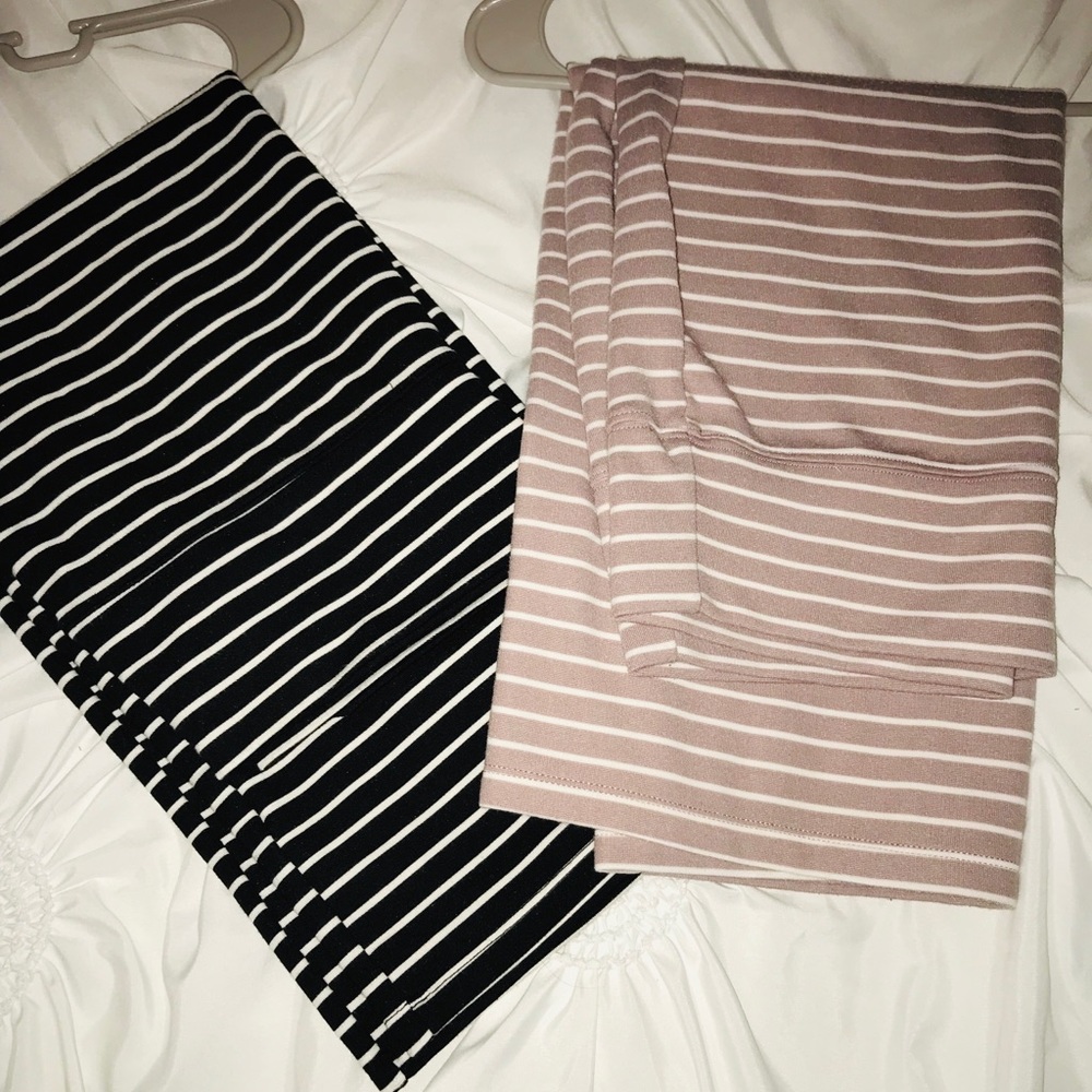 Striped pencil skirts